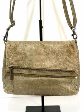 Hammitt VIP Medium In Grey Distressed Leather With Brushed Silver